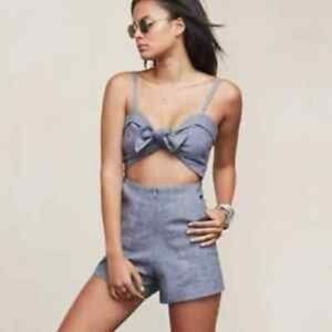 REFORMATION Tie Neck Romper